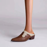 Stylish and Comfortable Cow Leather Slippers for Women - Himpall